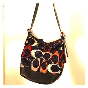 DESIGNER COACH BAG!!! Blue with colorful prints